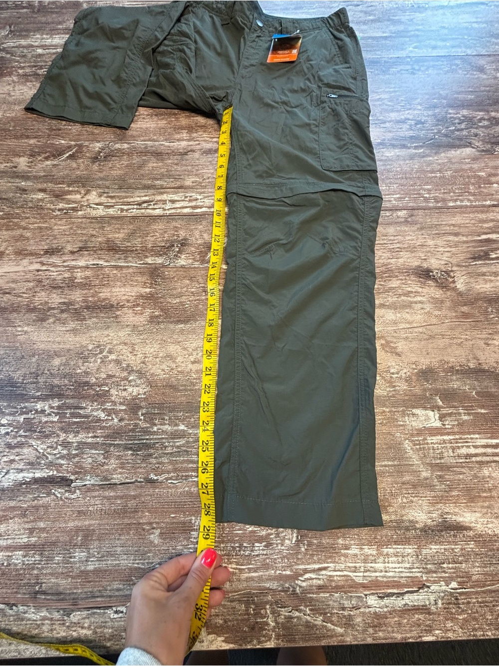 Columbia NWT Convertible Zip Off Shorts Olive Green Outdoor Pants Omni Shade 34 - Picture 7 of 10